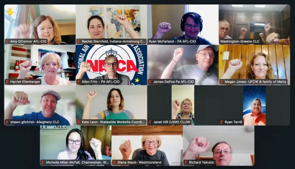 Pennsylvania AFL-CIO Virtual Phonebank Screenshot